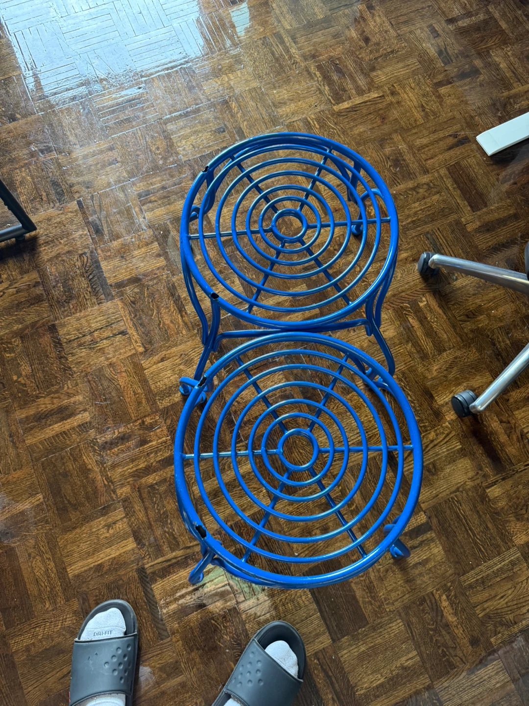 Blue Metal stool or patio chair