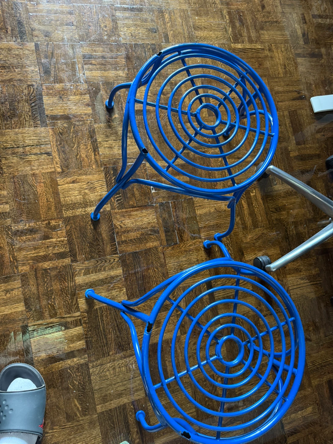 Blue Metal stool or patio chair - photo 2