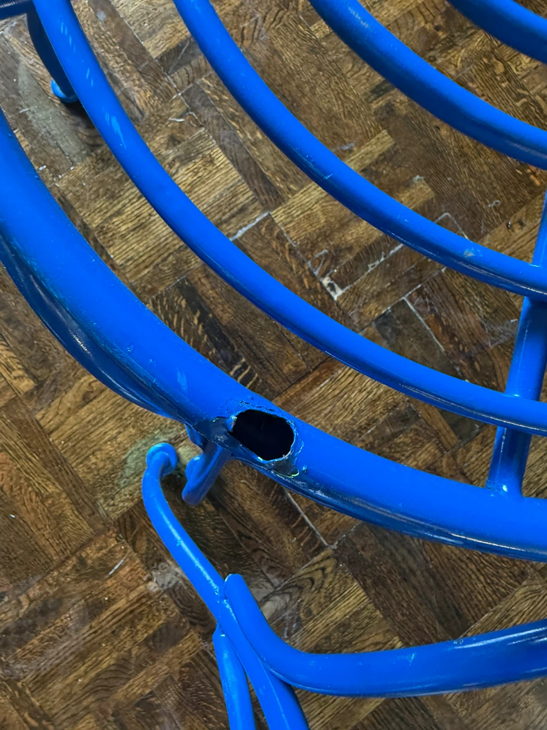 Blue Metal stool or patio chair - photo 3