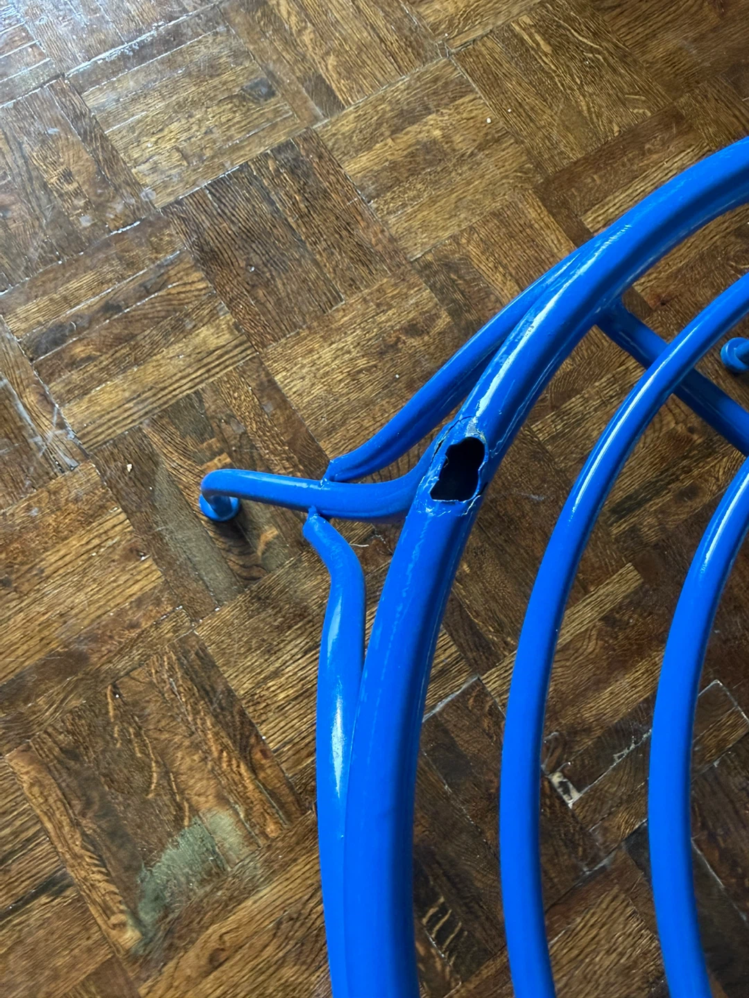 Blue Metal stool or patio chair - photo 4