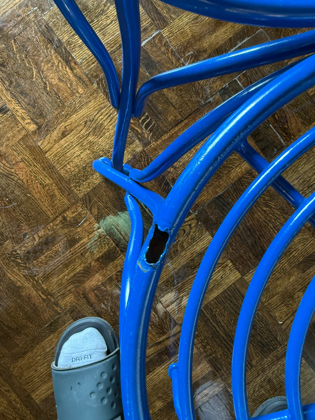 Blue Metal stool or patio chair - photo 5