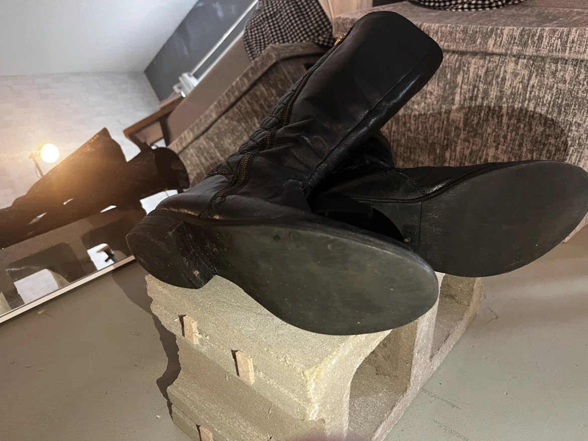 NORTHSIDE Black Leather Knee-High Boots Size 8 - photo 4