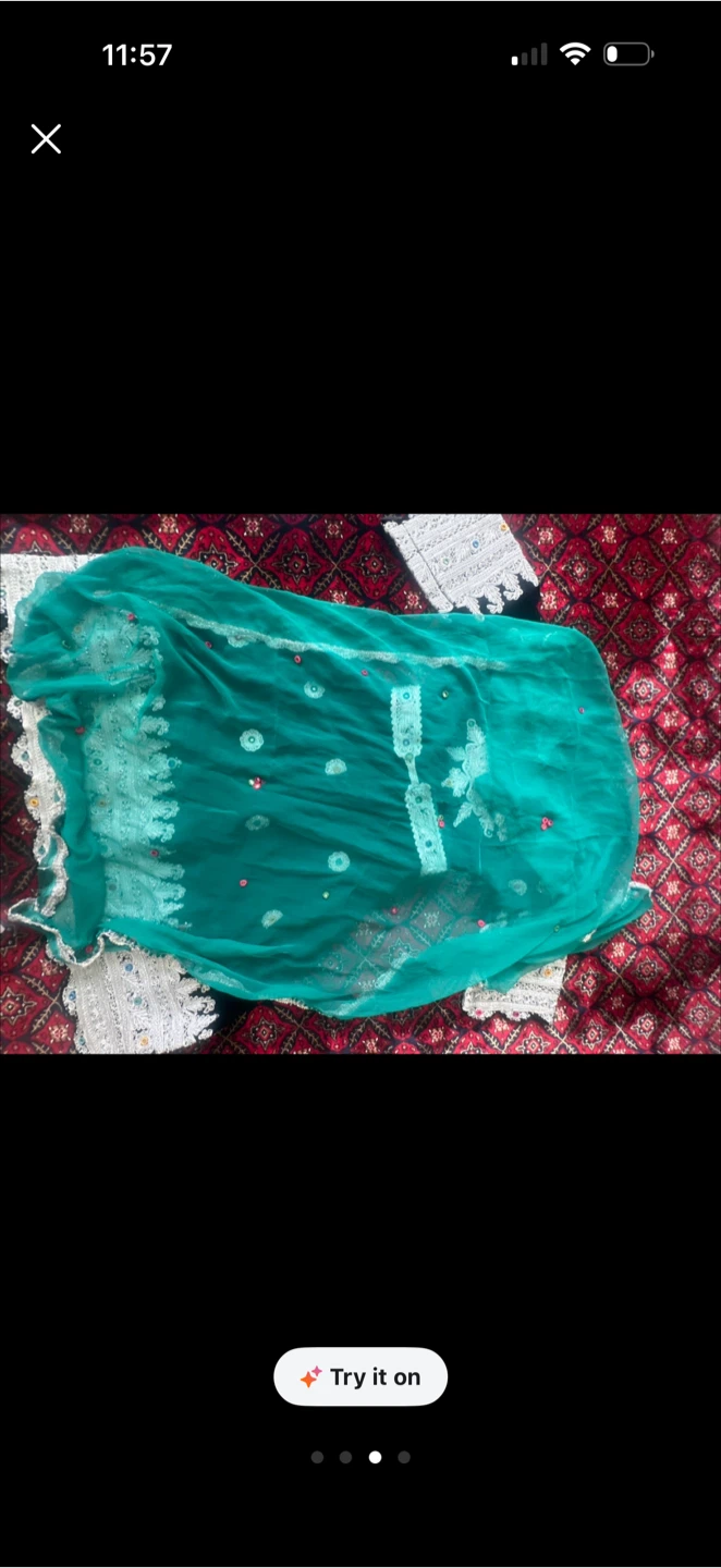 Traditional Pakistani/Afghan Dress with Teal Pants