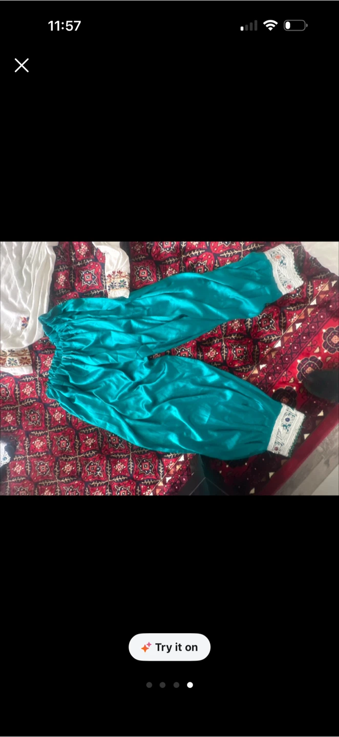 Traditional Pakistani/Afghan Dress with Teal Pants - photo 2