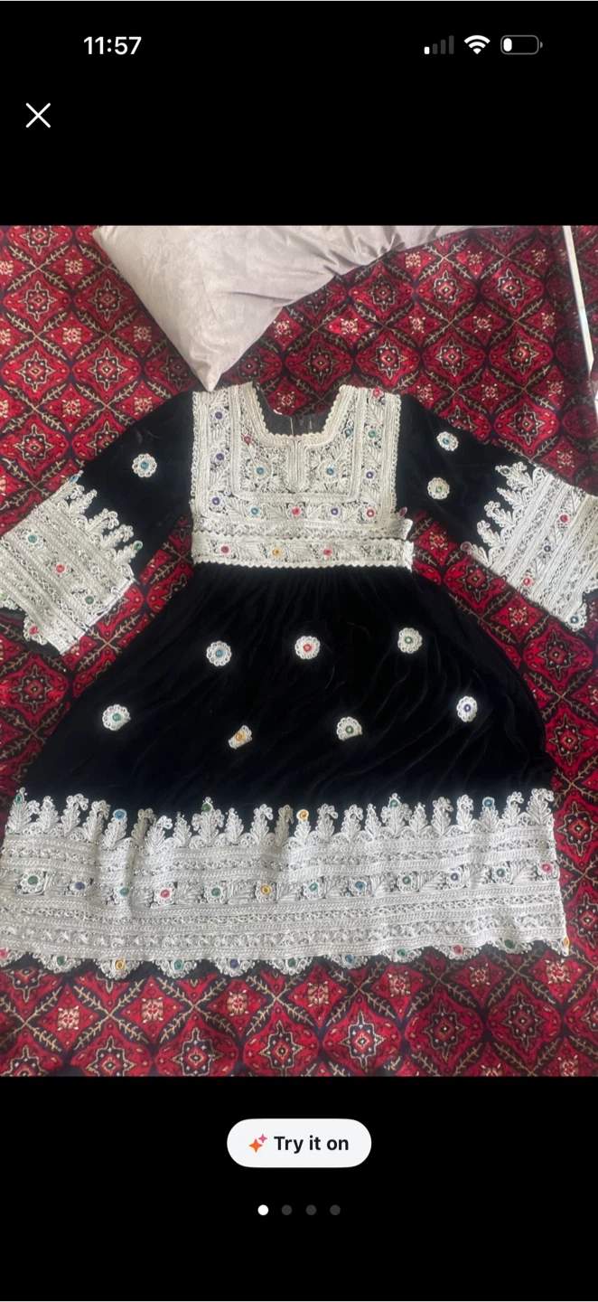 Traditional Pakistani/Afghan Dress with Teal Pants - photo 3