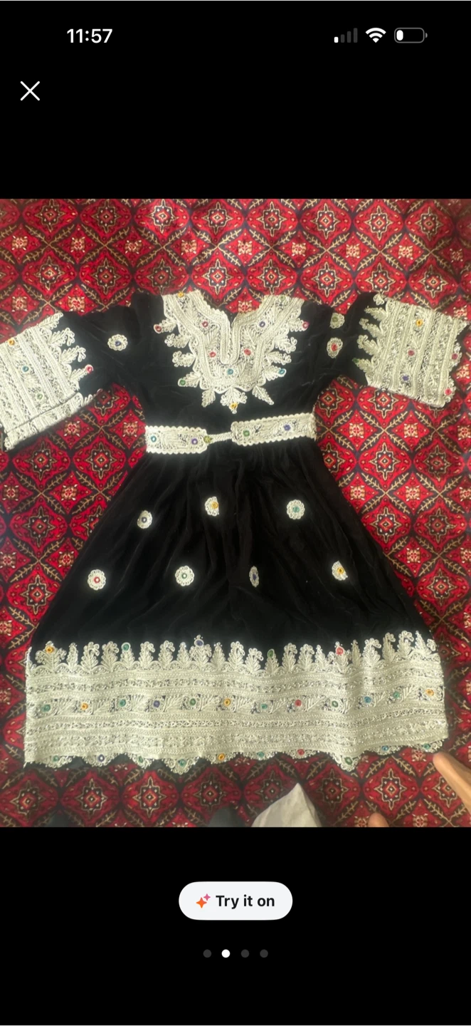 Traditional Pakistani/Afghan Dress with Teal Pants - photo 4