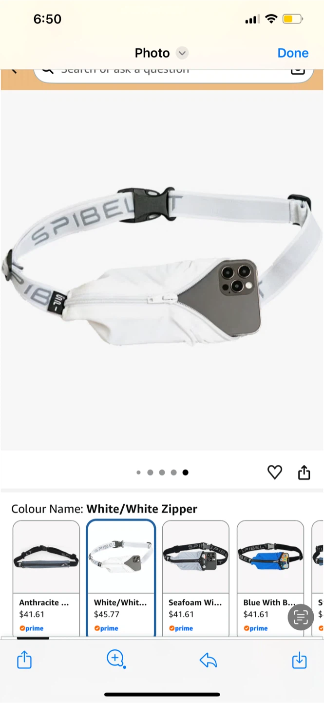 Spibelt Original Pocket Running Belt - White