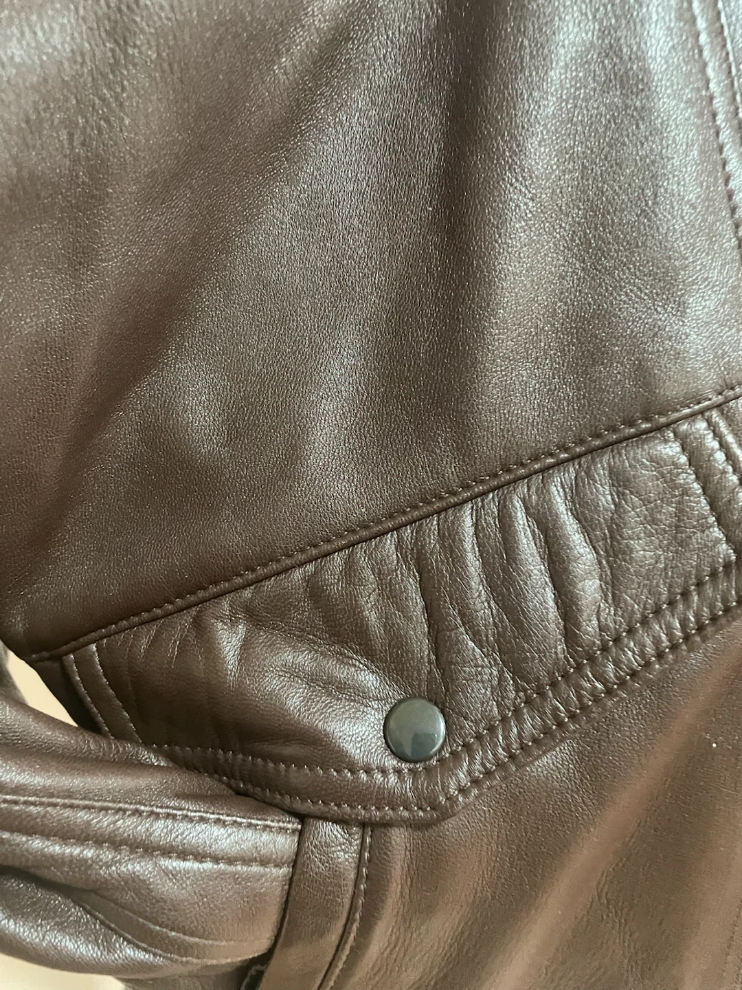 CARLUCCI Brown Leather Bomber Jacket - Size M - photo 4