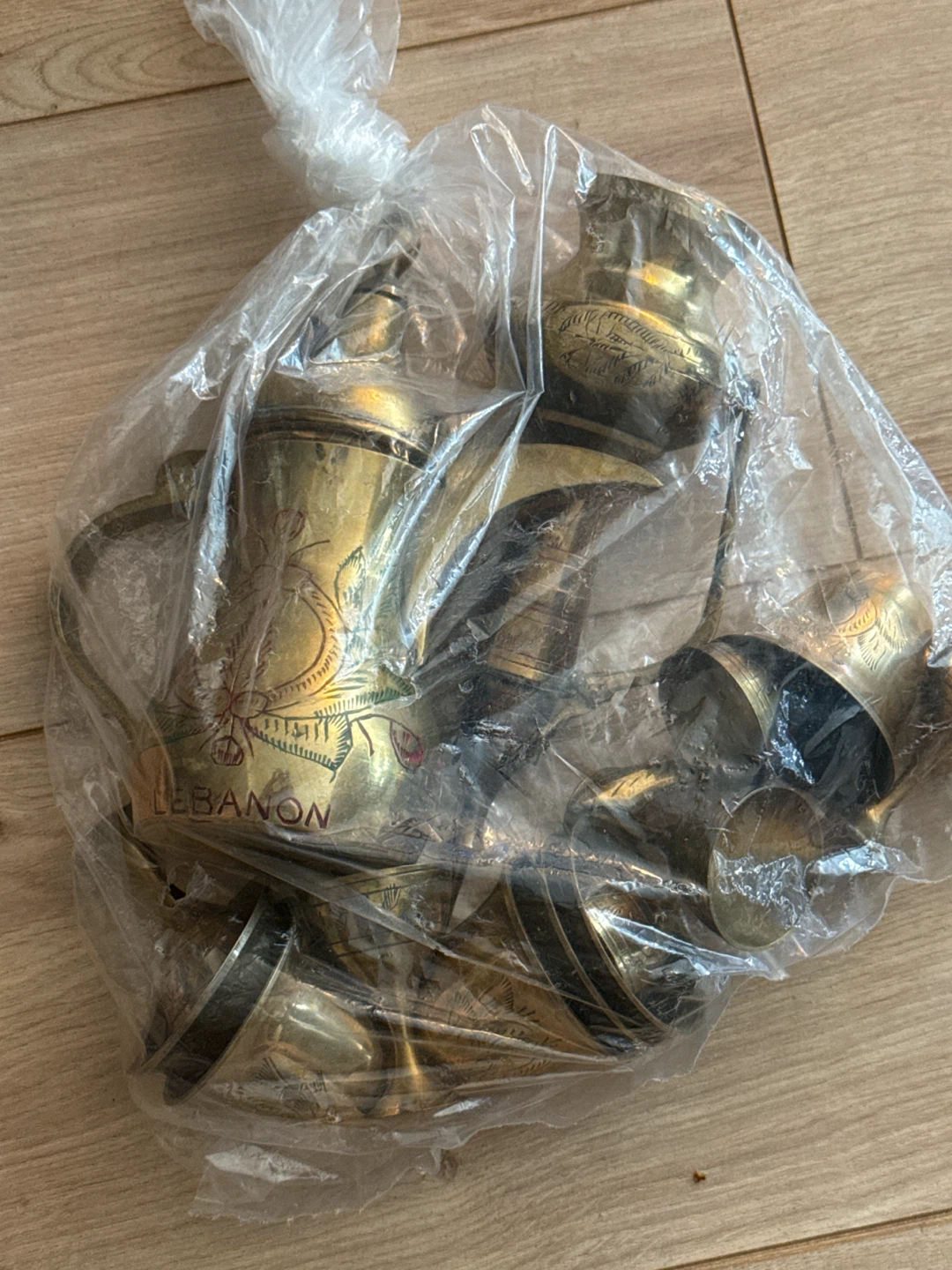 Brass Coffee Pot and Cups Set