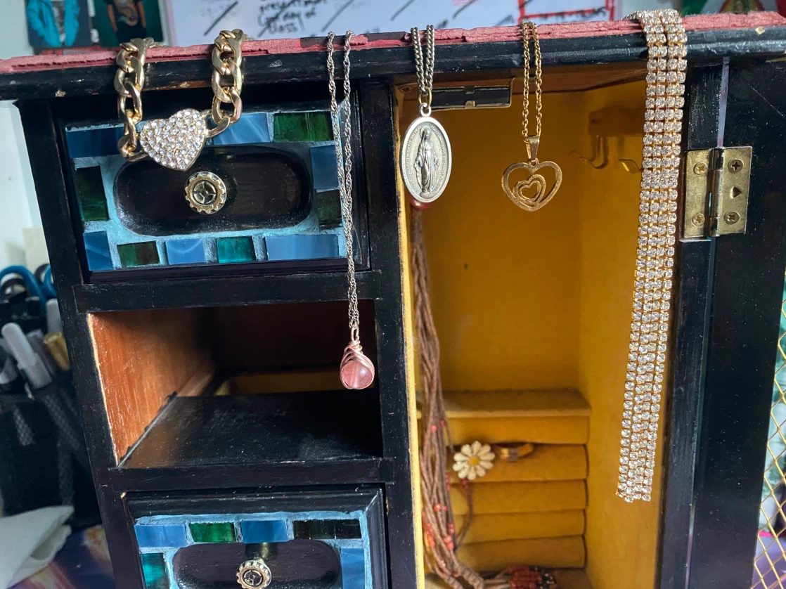 Necklaces, bracelet and rings