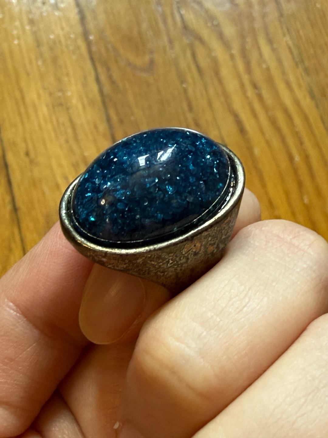 Sparkly Blue Gemstone Ring