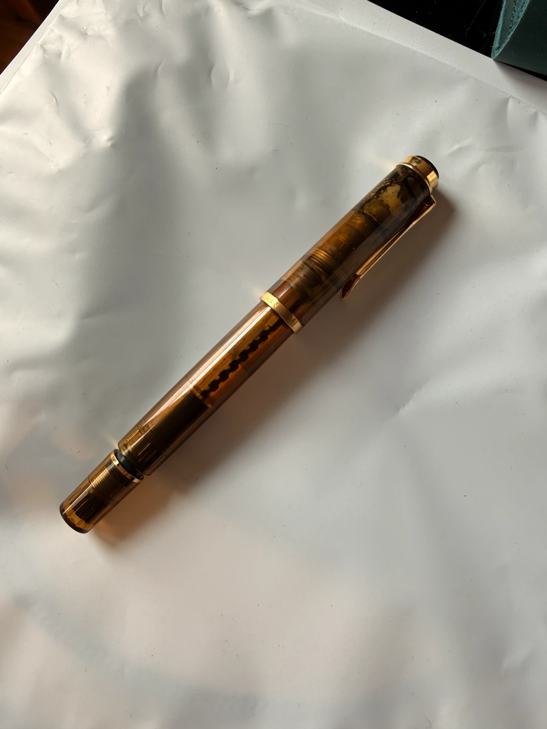 Pelikan Fountain Pen - Brown and Gold limited edition cognac