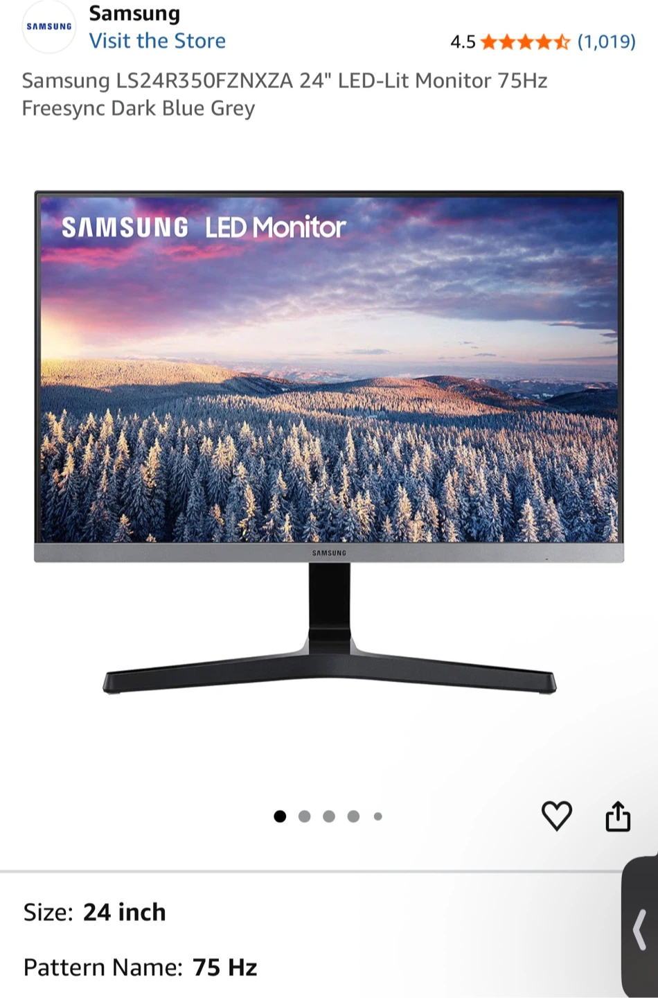 Samsung 24" LED Monitor 75Hz Freesync