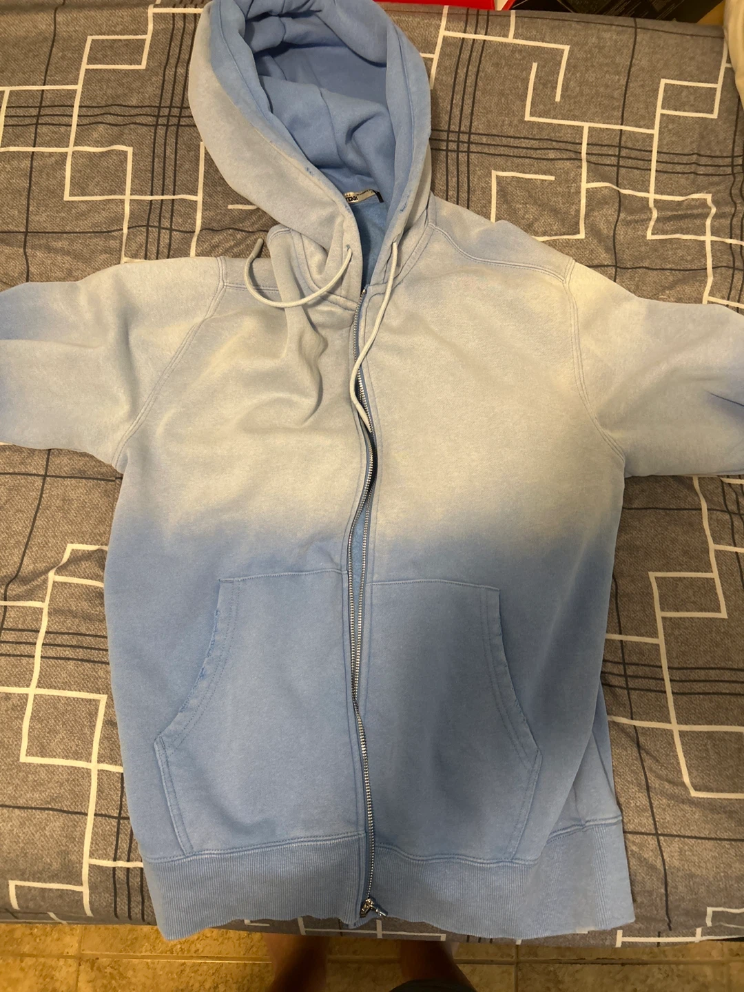 NIKE LCKR  distressed  full zip hoodie
