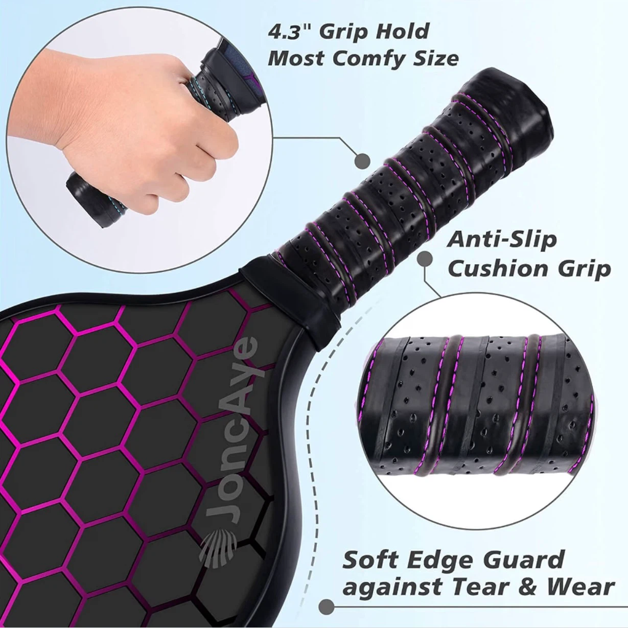JoncAye Pickleball Paddles Set of 4 - photo 5
