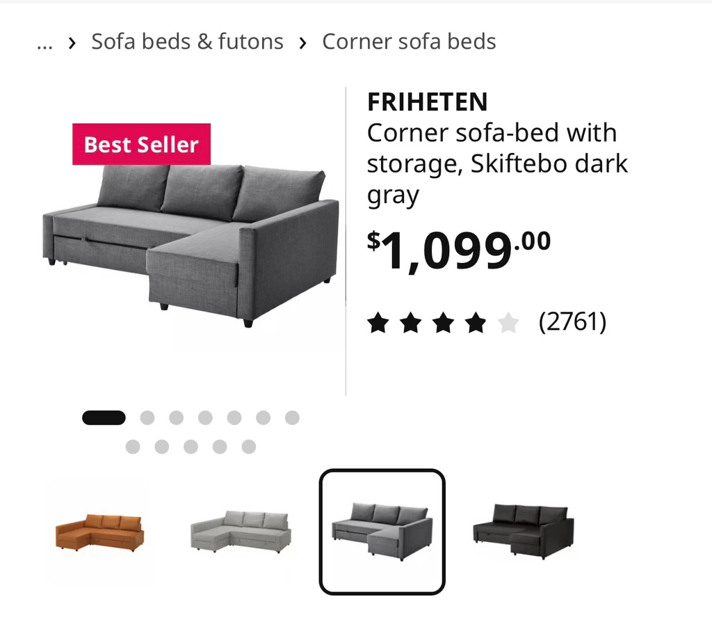 FRIHETEN Corner sofa-bed with storage