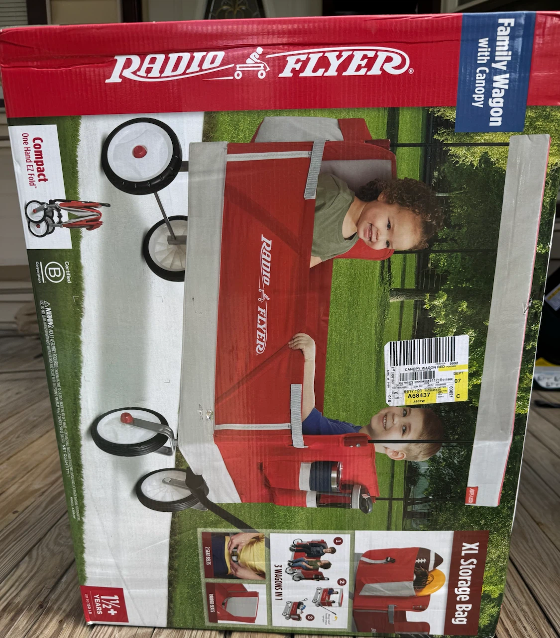 Radio Flyer, Family Wagon with Canopy, Folding Wagon,