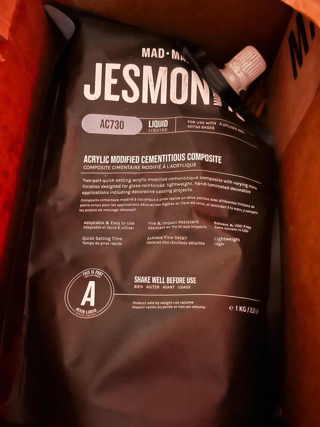 Jesmonite AC730 Liquid Composite - Silver Grey Granite - 6KG - photo 4