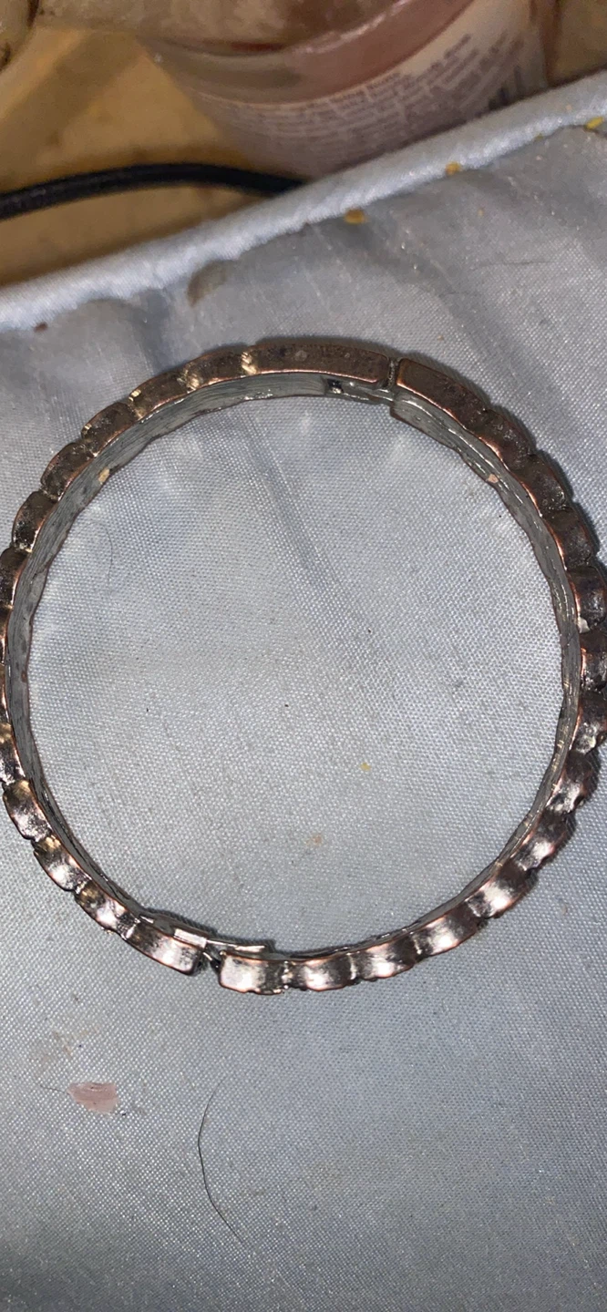 Sparkly silver-tone hinged bangle bracelet
