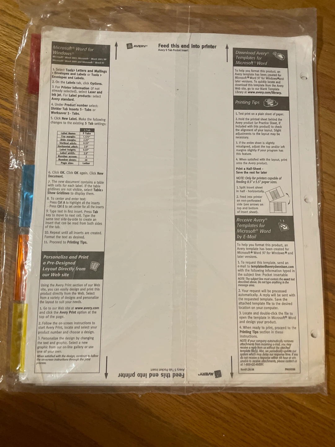 Avery Pocket Insertable Dividers 5 Tabs - photo 4