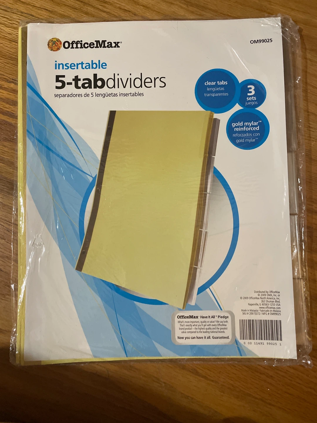 OfficeMax Insertable 5-Tab Dividers