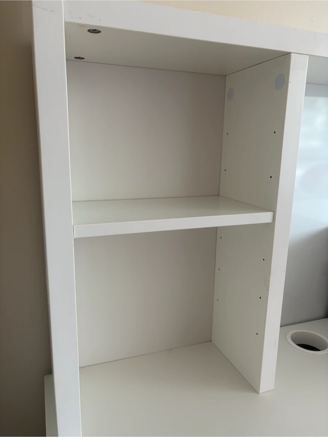 IKEA white desk MICKE with magnetic shelf unit - photo 4