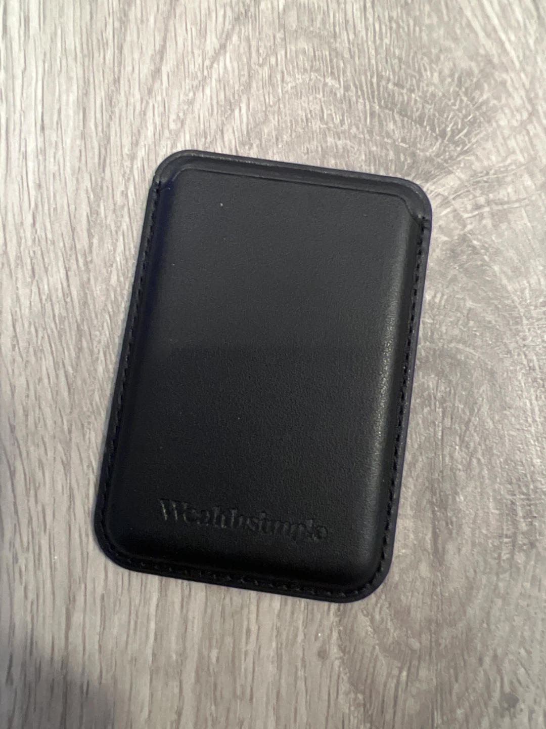 Weathrsimplo Black Leather Wallet MagSafe