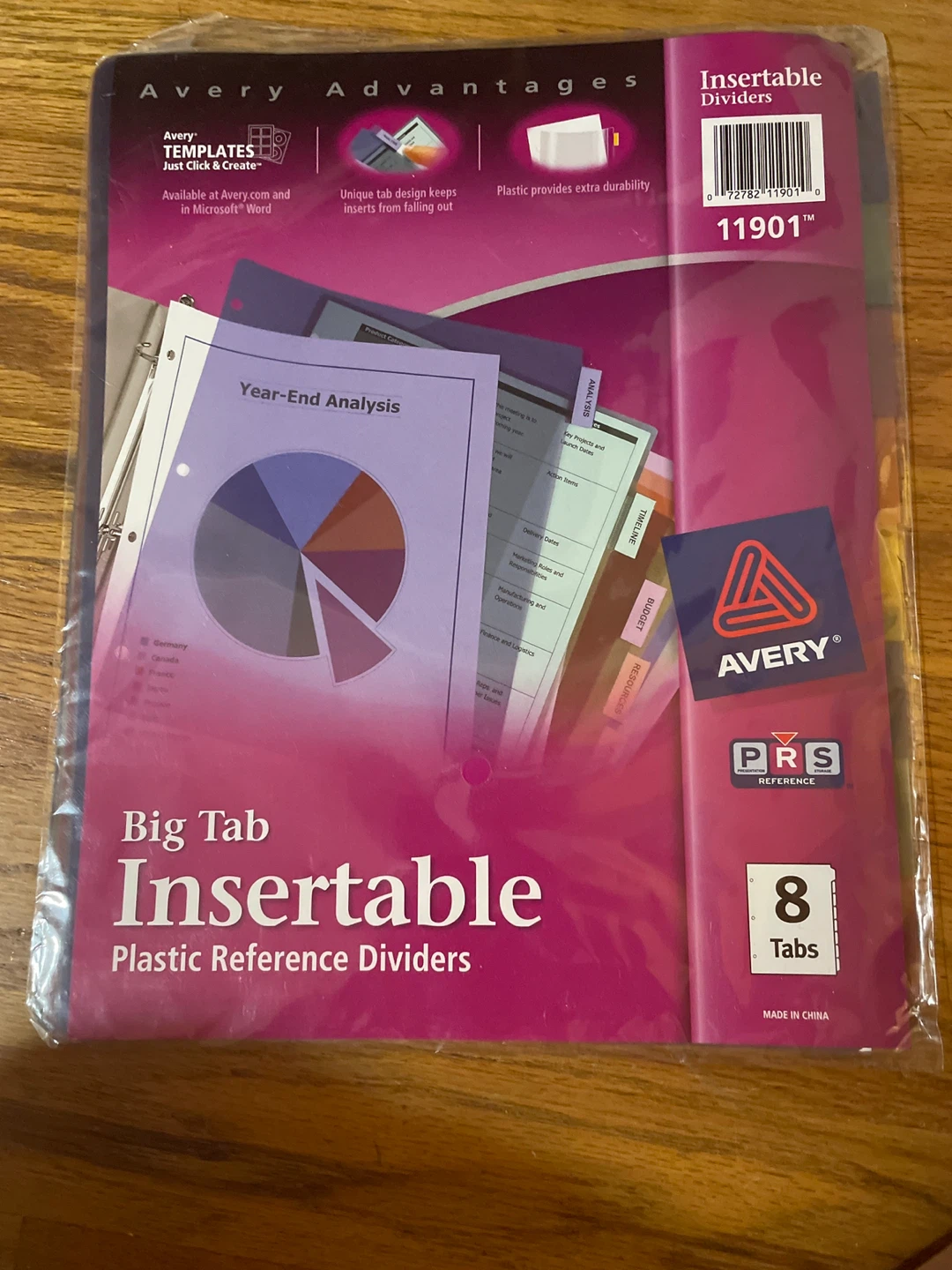 Avery Big Tab Plastic Insertable Dividers - 8 Tabs