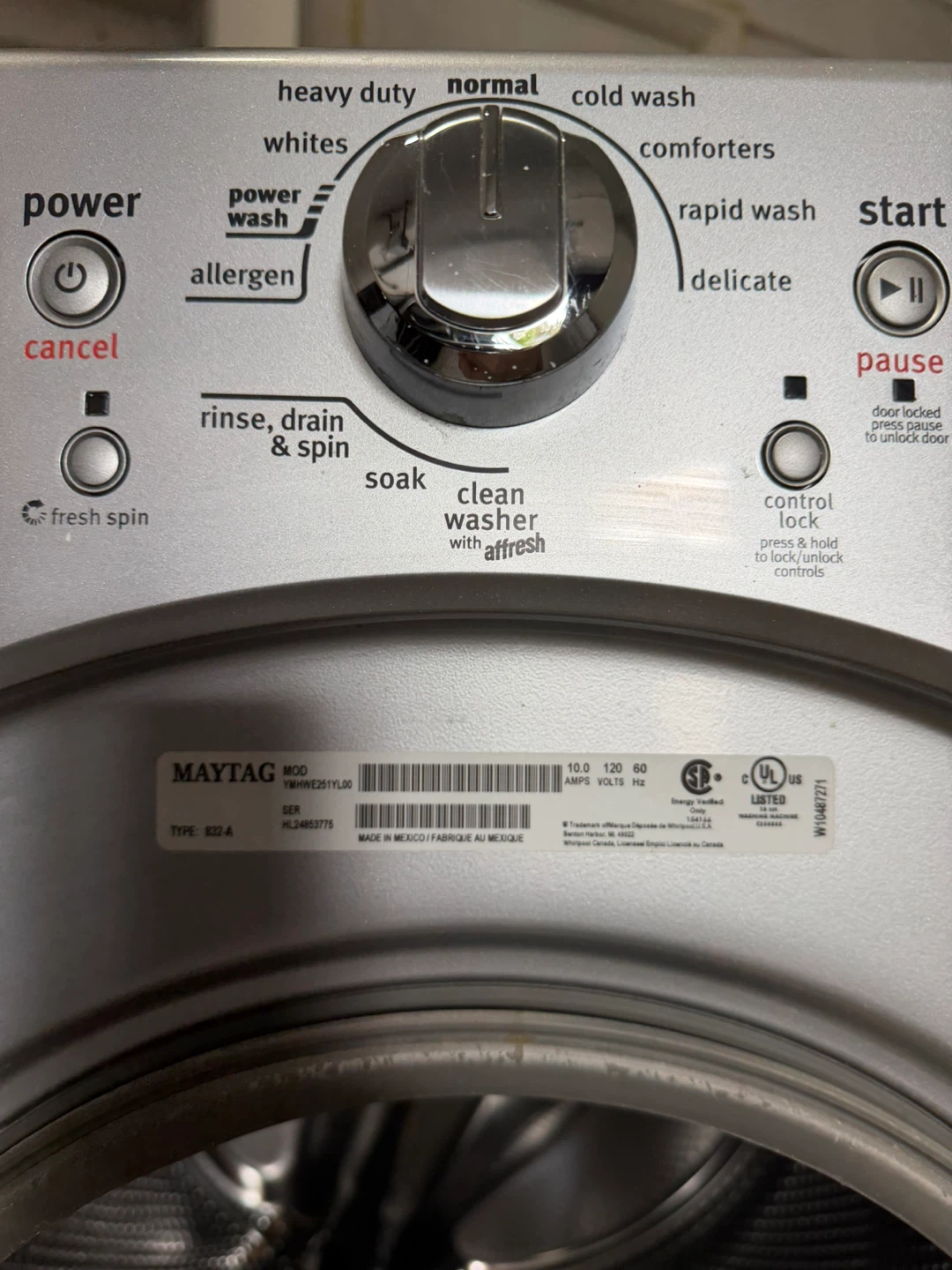 Maytag 2000 Series HE Front Load Washer - photo 4