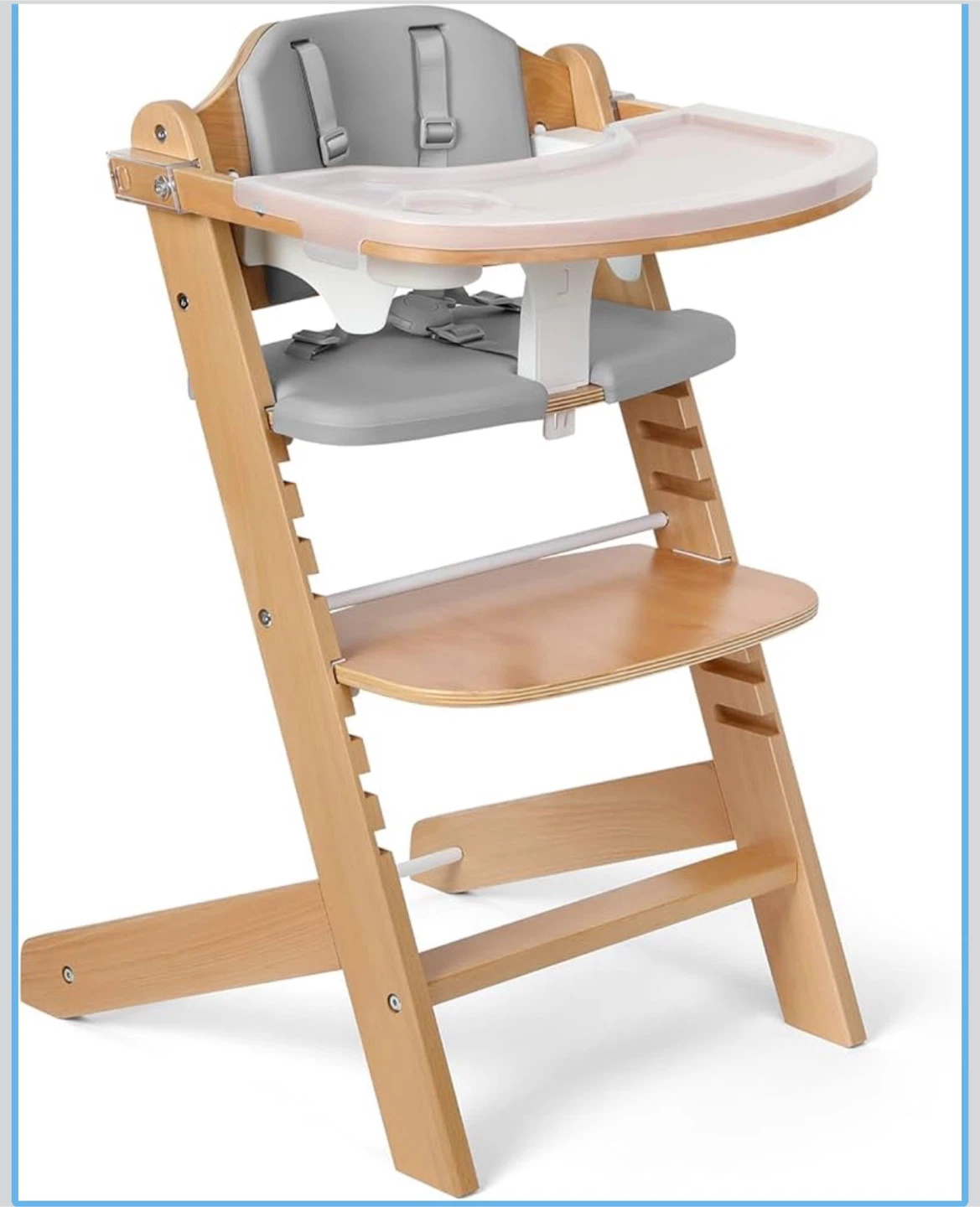 Brand new Cowiewie Wooden High Chair with Tray and Harness