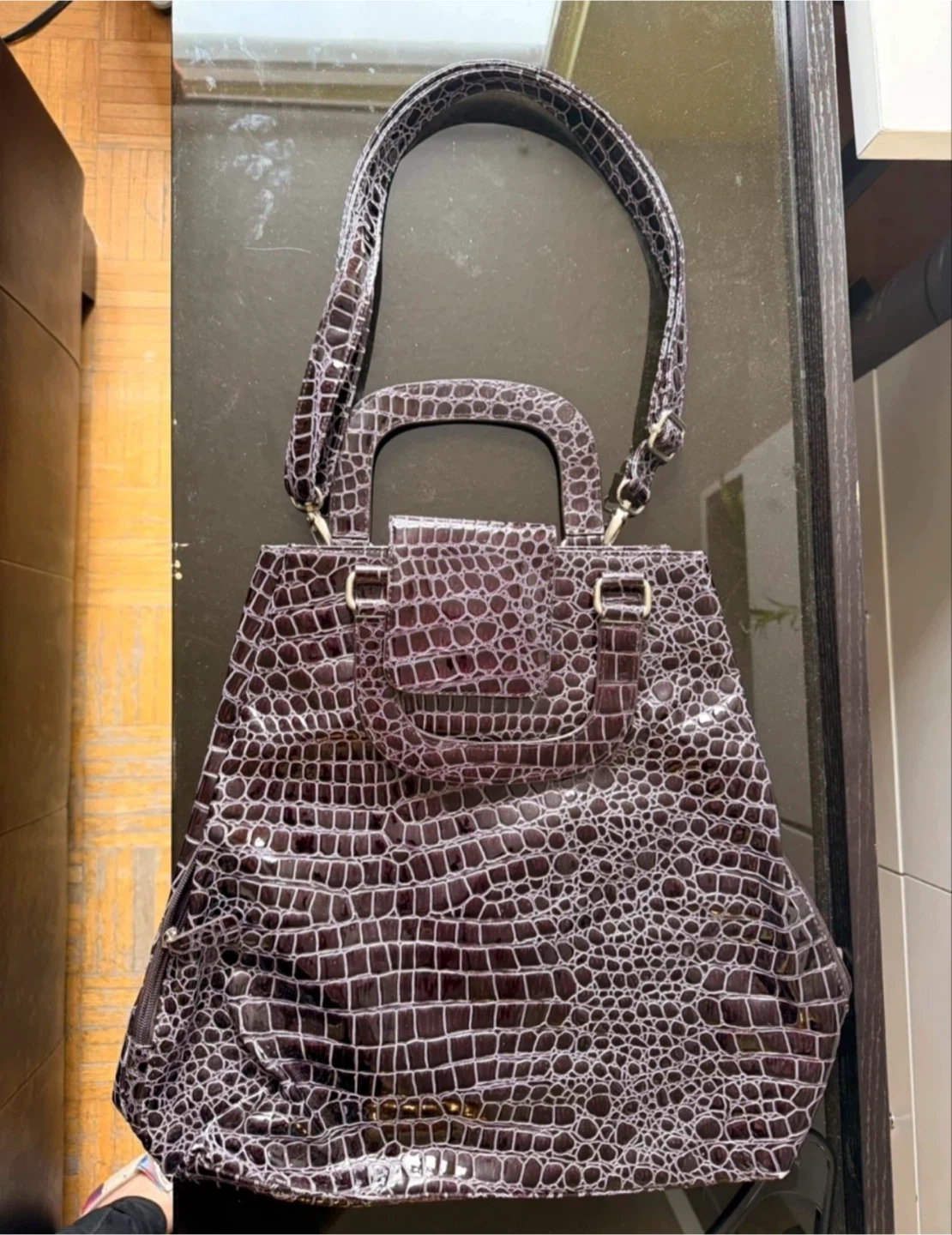 Faux Crocodile Handbag