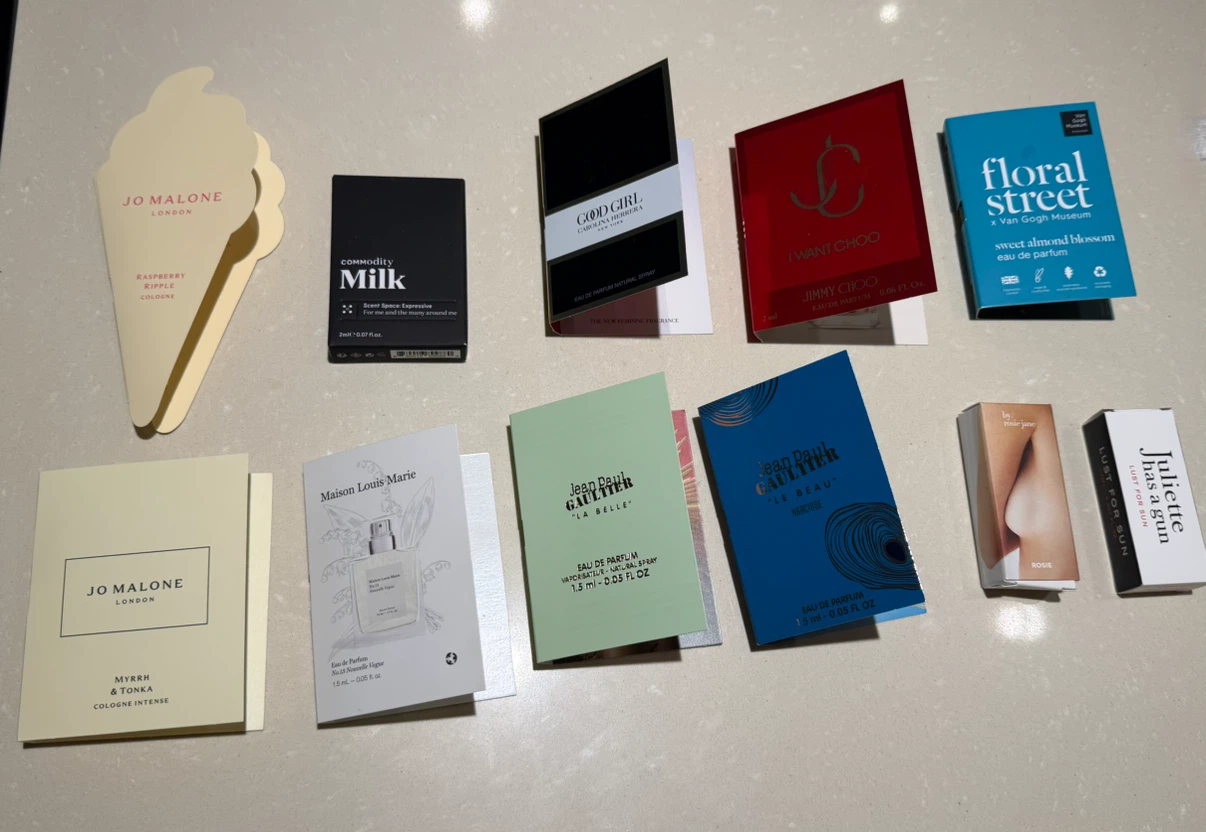 Assorted Perfume Sample Set - Jo Malone, Jimmy Choo etc