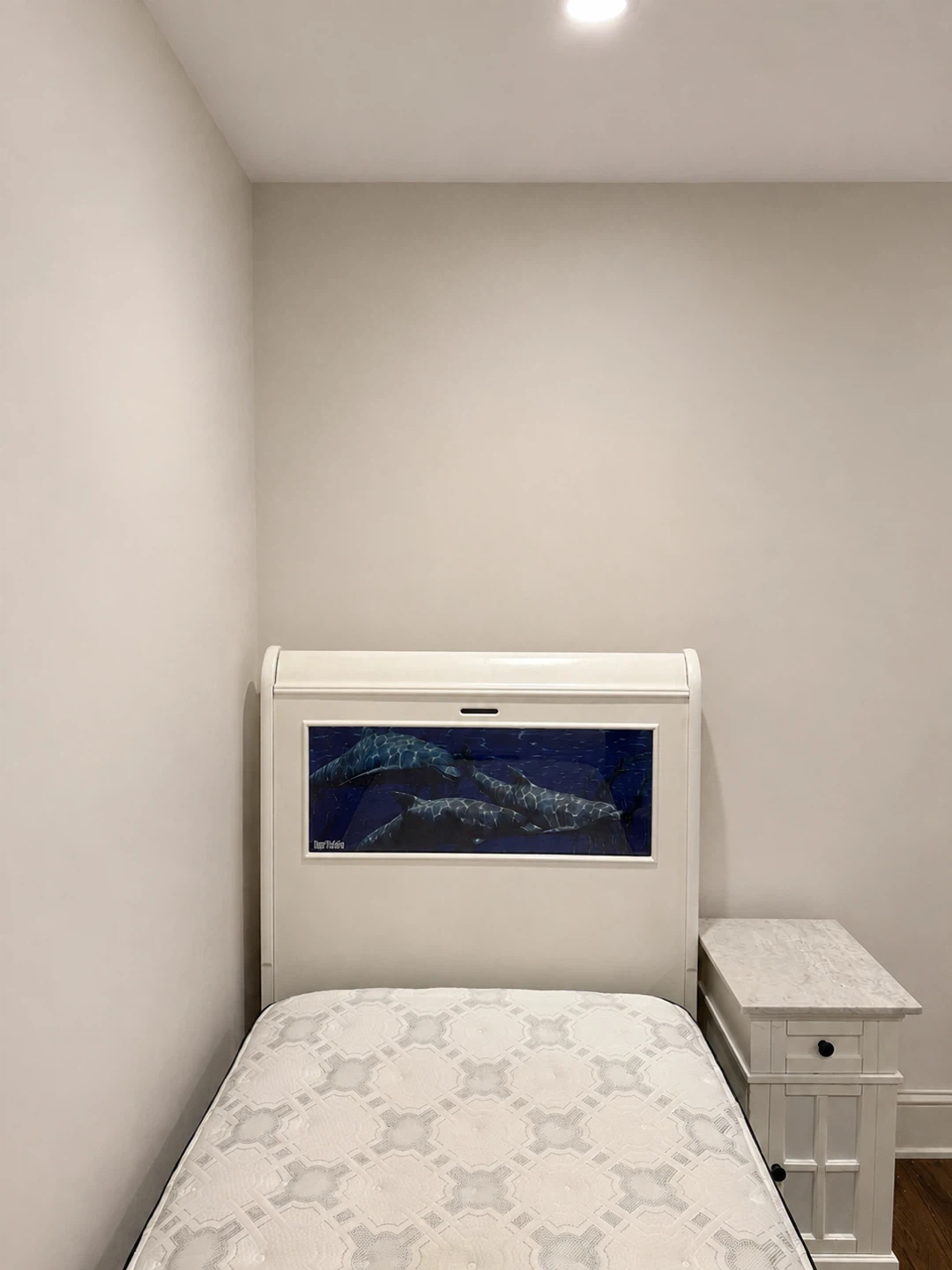 White Twin Bed with Light. - photo 2