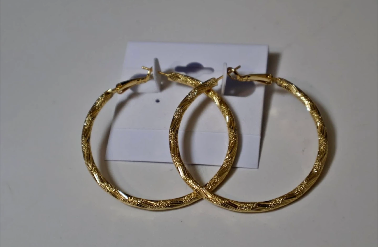 Gold Tone Textured Hoop Earrings - photo 2