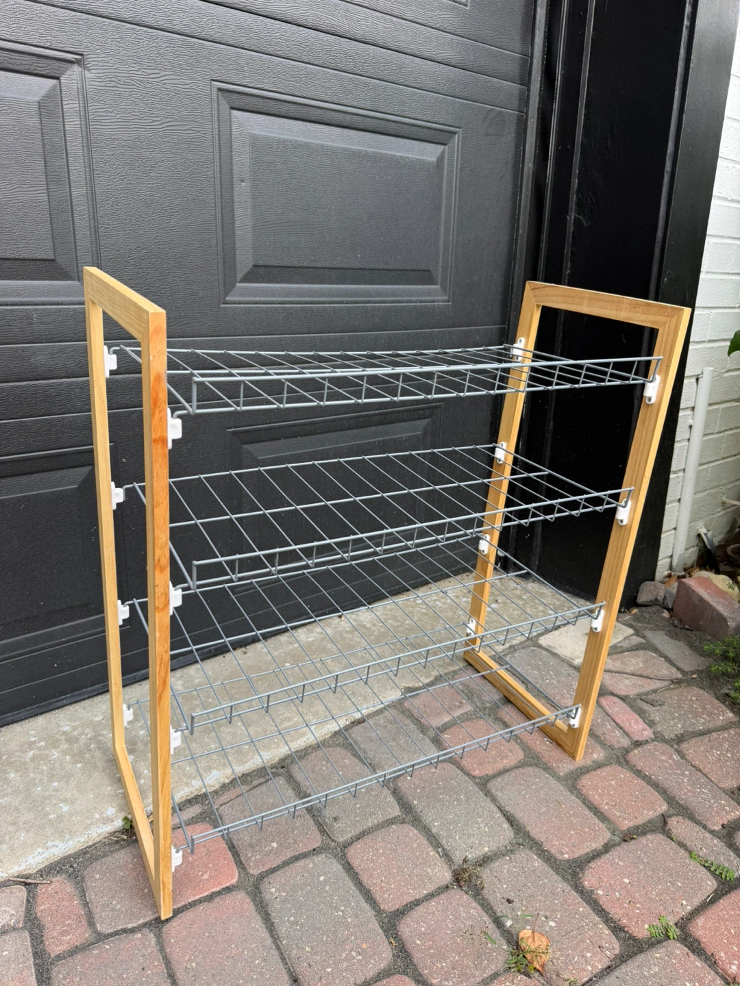 4-Tier Bamboo & Metal Shoe Rack / Storage Organizer