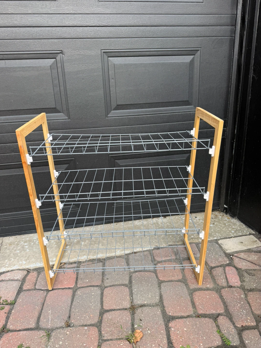 4-Tier Bamboo & Metal Shoe Rack / Storage Organizer - photo 2