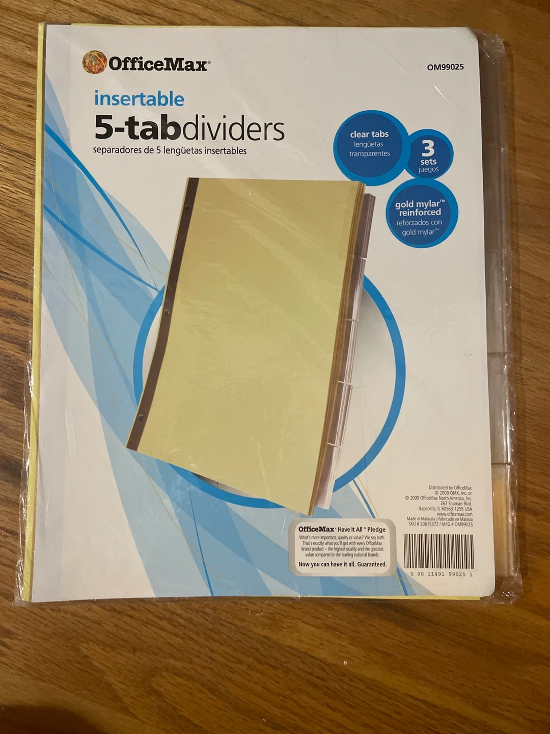 OfficeMax Insertable 5-Tab Dividers - 3 Sets