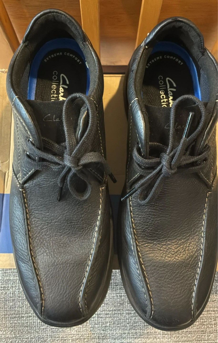New Clarks Bradley Up Black Leather Ankle Boots size 8.5