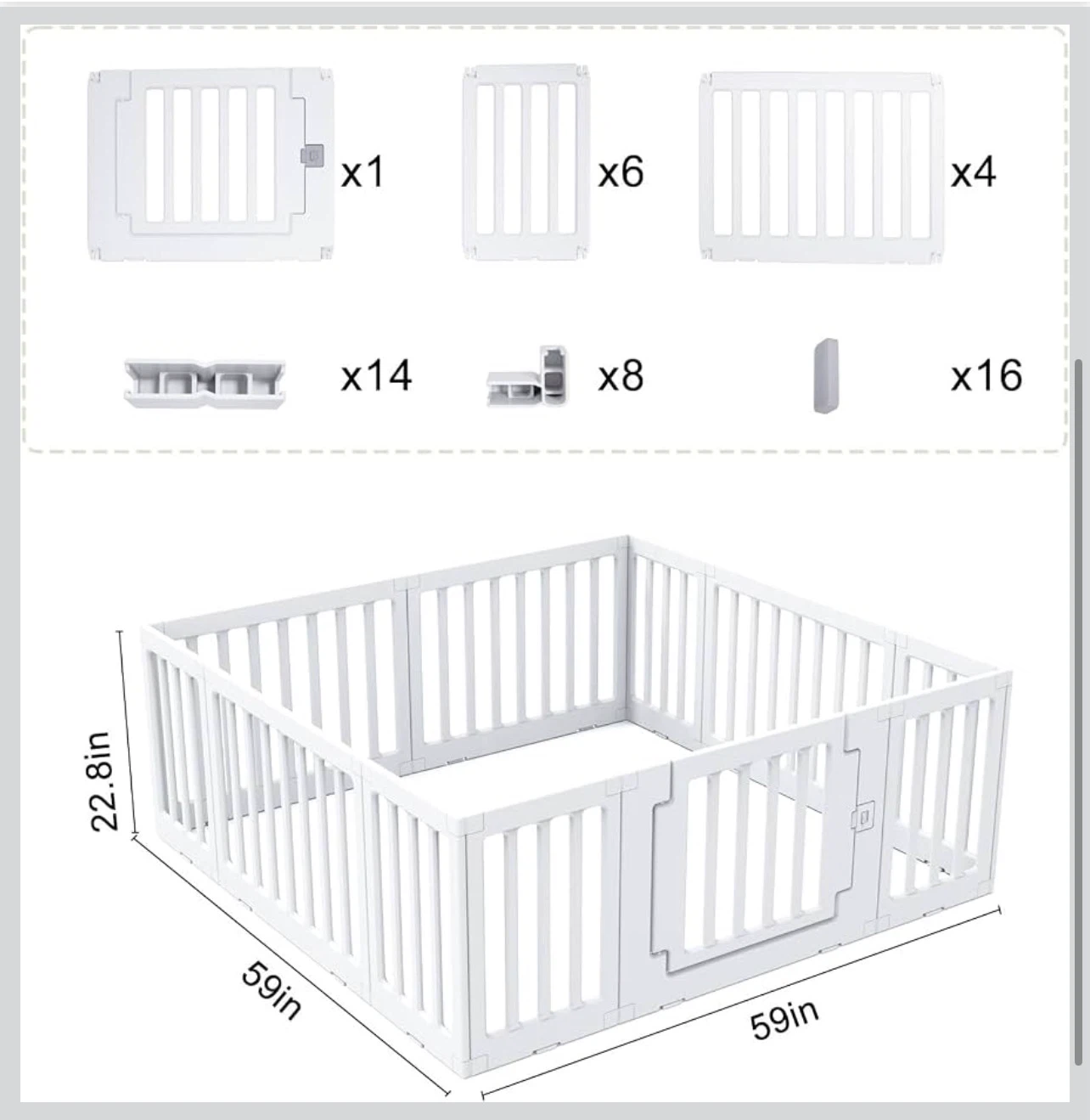 Brand new White Baby Playpen Fence with Door - photo 4