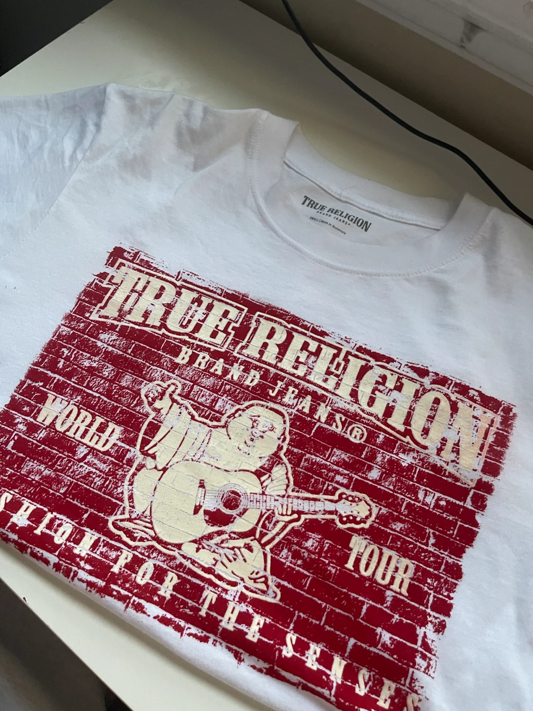True Religion White Graphic T-Shirt Size Small