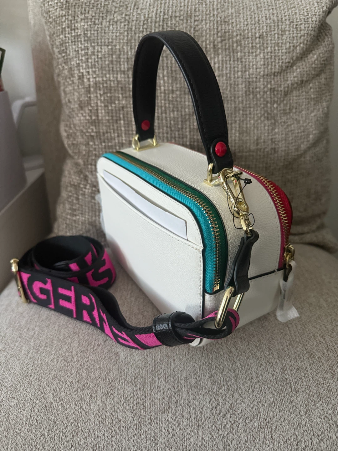 Karl Lagerfeld White Multi-Coloured Studded Mini Bag - photo 2