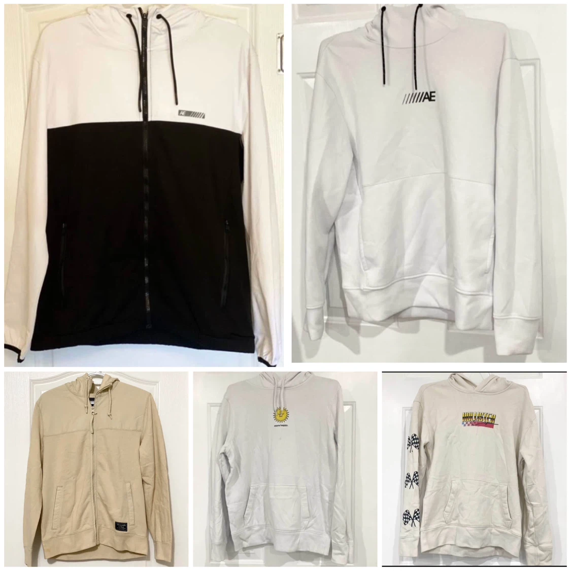 Assortment of American Eagle, Hollister & Abercrombie Hoodies