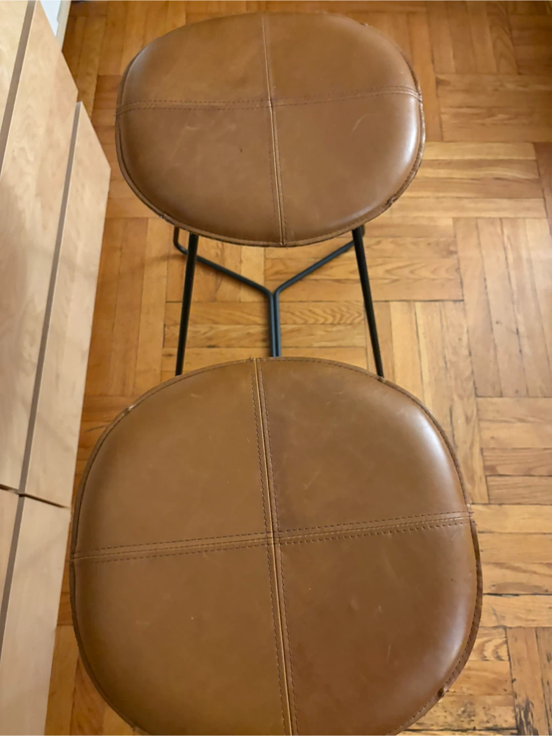 Set of 2 Brown Faux Leather Bar Stools - photo 2