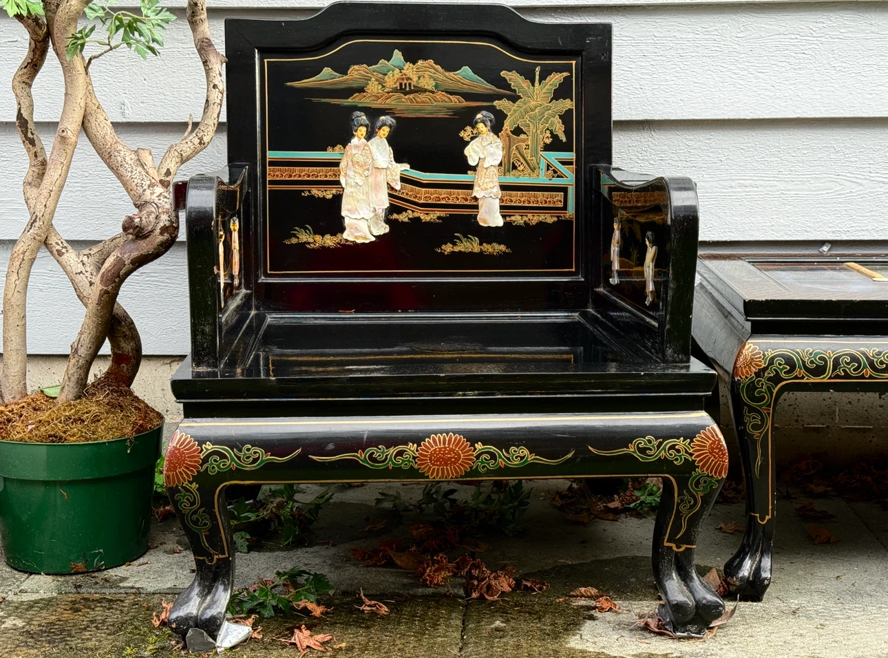 3D seashell art carving chairs and coffee tables