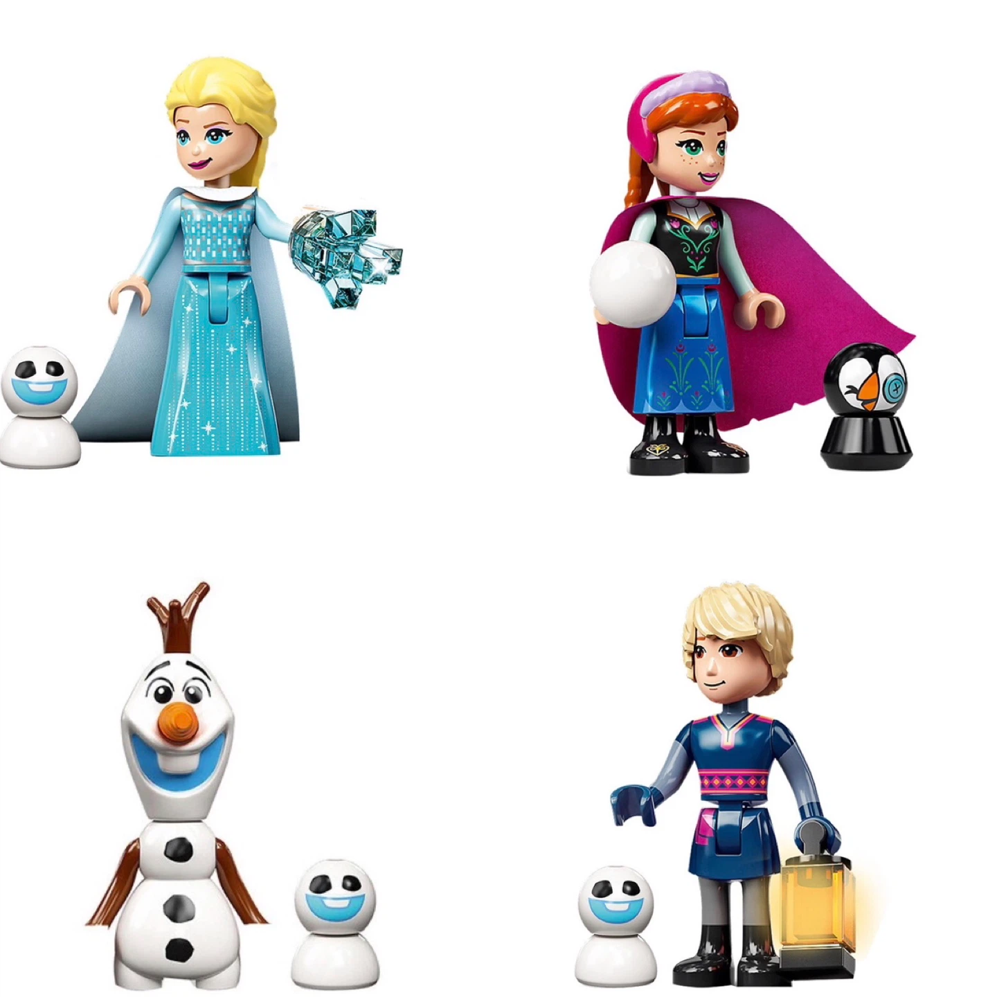 Brand New 4pack FROZEN Elsa Olaf Anna Sven LEGO Mini Figure Set