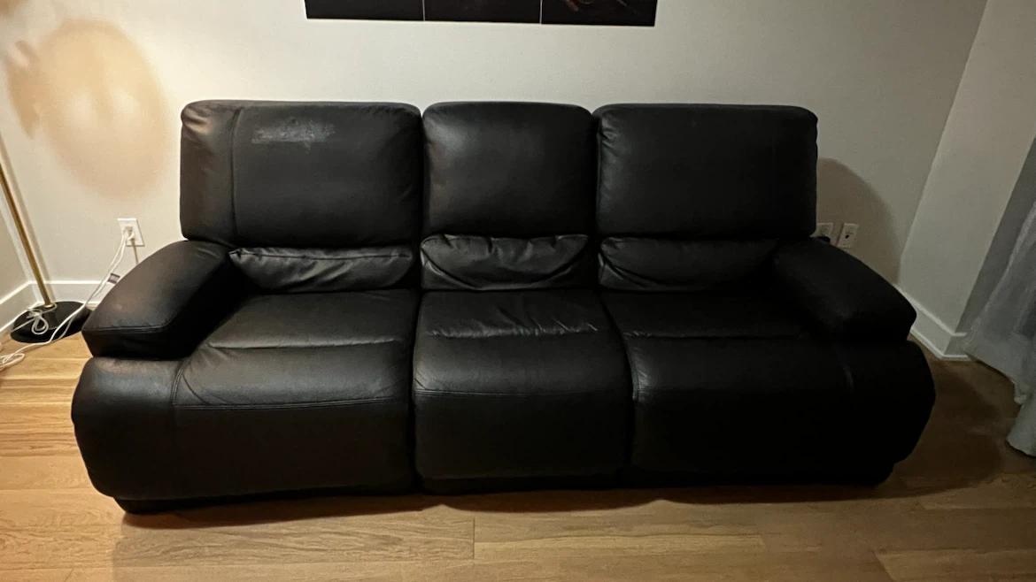 Sale: super comfortable used three seater leather recliner