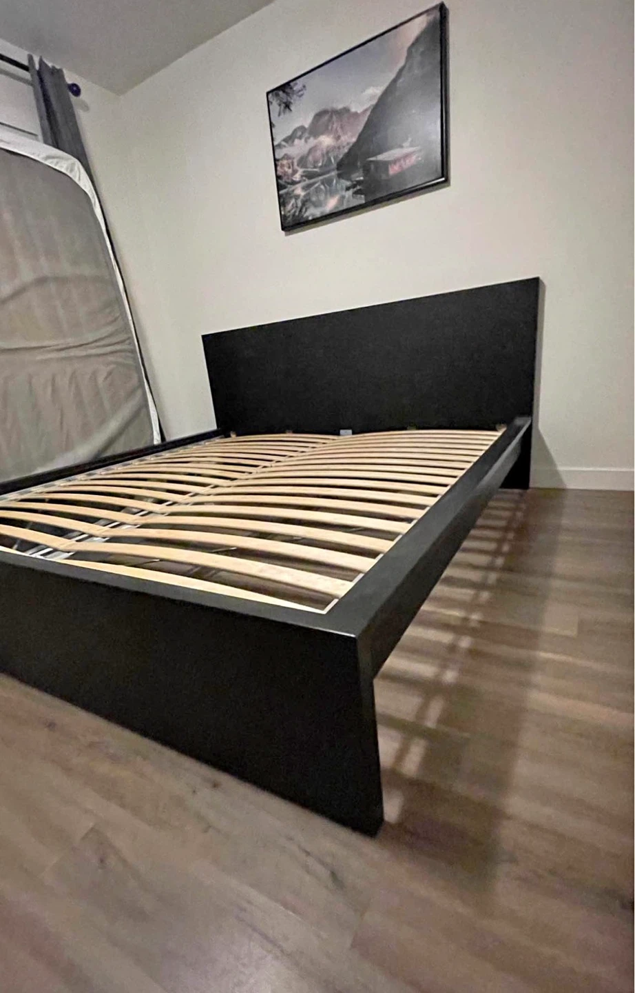 IKEA MALM KING bed frame in black brown - photo 2