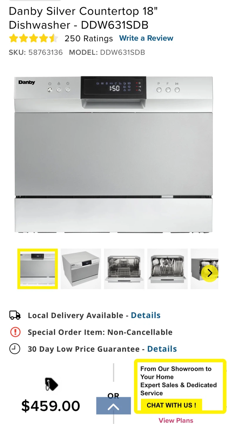 Danby Silver Countertop Dishwasher - DDW631SDB - photo 2