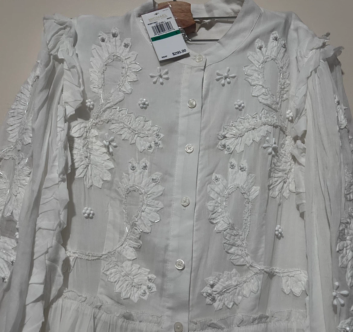 Michael Kors White Embroidered Button-Up Dress - photo 4