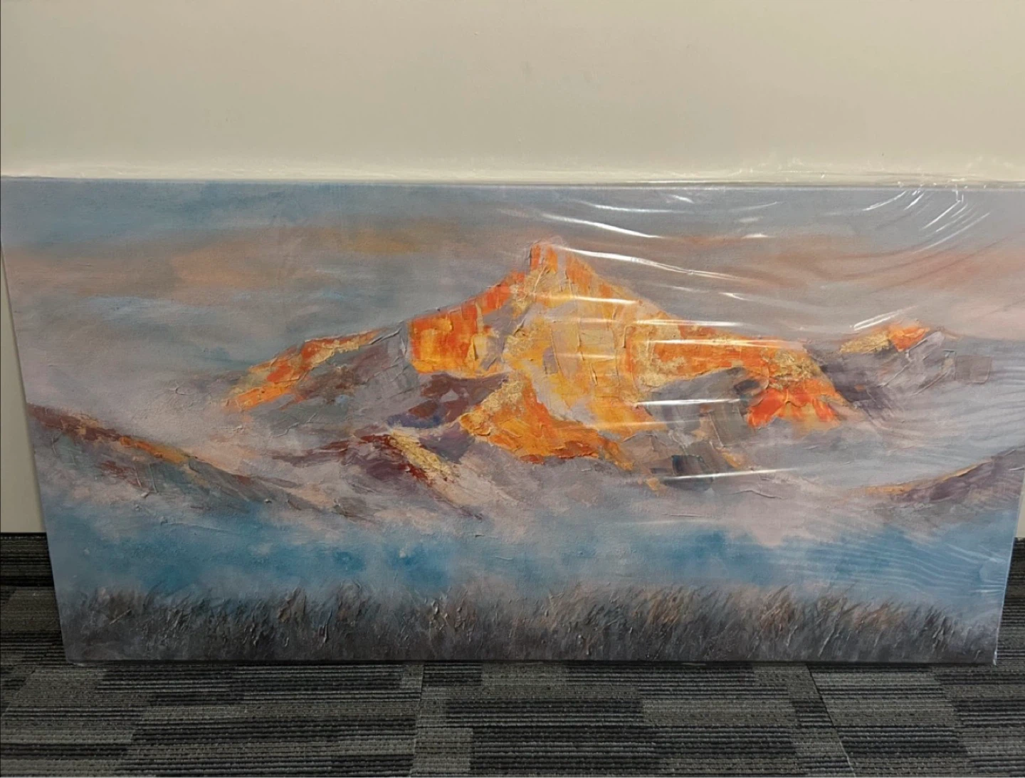 Yellow Orange Gold Mountain HD Canvas Wall Art (30”x60”H)